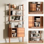 Vinyl record storage cabinet with adjustable shelves and ample storage space